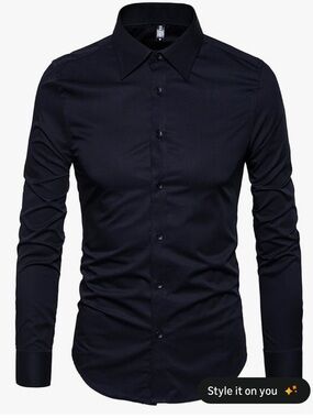 Amazon Men's slim fit Black Button-Up Dress Shirt, size XS